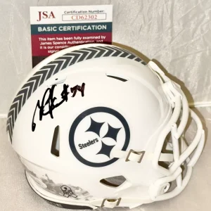Zach Frazier signed Pittsburgh Steelers Salute To Service mini helmet JSA