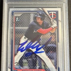 Walker Jenkins Signed Auto 2024 Bowman Chrome 1st Rookie Card Twins PSA/DNA Slab