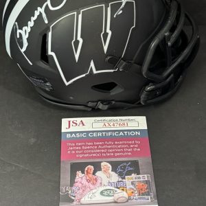 Barry Alvarez Signed Autographed Wisconsin Badgers Mini Helmet JSA COA