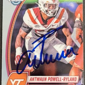 Antwaun Powell-Ryland Signed Hokies 2024 Bowman Chrome U Rookie Card BAS Beckett