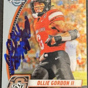 Ollie Gordon II Signed Ok State 2024 Bowman Chrome U Rookie Card BAS Beckett