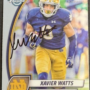 Xavier Watts Signed Notre Dame 2024 Bowman Chrome U Rookie Card BAS Beckett