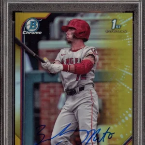 Zach Neto 2022 Bowman Chrome Draft Gold Refractor Auto /50 Psa 8/GEM MINT 10