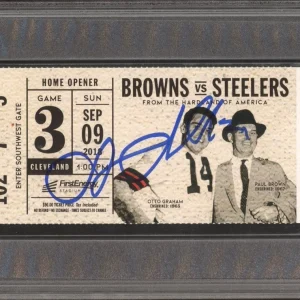 Nick Chubb Signed NFL DEBUT 9/9/2018 Ticket Stub PSA GEM MINT 10 AUTO BROWNS