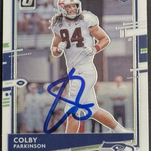 Colby Parkinson Signed 2020 Donruss Optic Rookie Card BAS Beckett COA Seahawks