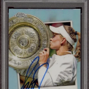 2024 Topps Chrome Tennis Elena Rybakina Signed Wimbledon Champion Card PSA AUTO