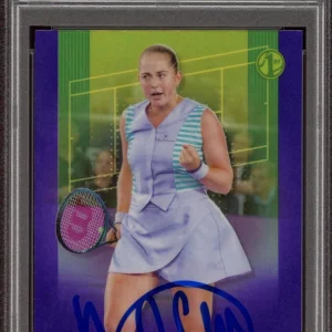 2024 Topps Chrome Tennis Jelena Ostapenko 1st Purple Ref /499 PSA GEM 10 AUTO RC
