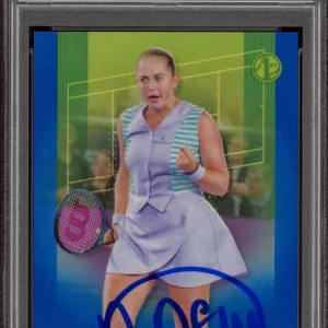 2024 Topps Chrome Tennis Jelena Ostapenko 1st Blue Ref /250 PSA GEM 10 AUTO RC
