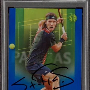 2024 Topps Chrome Tennis #46 Stefanos Tsitsipas 1st Blue /250 PSA GEM 10 AUTO RC