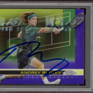 2024 Topps Chrome Tennis #34 Andrey Rublev 1st Purple /499 PSA GEM MT 10 AUTO RC