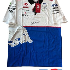 Isack Hadjar Signed 2025 Visa Cash App Racing Bulls F1 Team Polo Shirt PSA AUTO