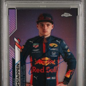 2020 Topps Chrome F1 #6 Max Verstappen Purple Refractor Rookie Auto /399 PSA RC