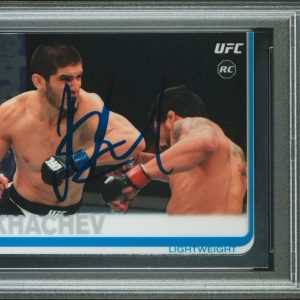 2019 Topps Chrome UFC #92 Islam Makhachev Signed Rookie Card PSA GEM MT 10 AUTO