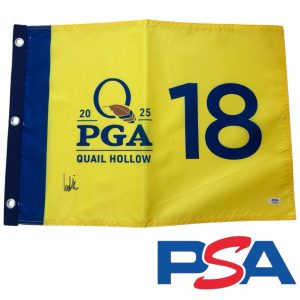 Ludvig Aberg Signed 2025 PGA CHAMPIONSHIP Quail Hollow Golf Pin Flag PSA AUTO