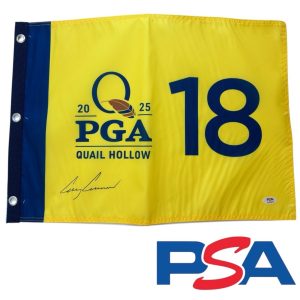 Corey Conners Signed 2025 PGA CHAMPIONSHIP Quail Hollow Golf Pin Flag PSA AUTO
