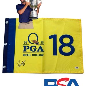 Scottie Scheffler Signed 2025 PGA CHAMPIONSHIP Quail Hollow Golf Flag PSA AUTO