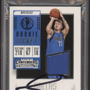 2018 Panini Contenders Luka Doncic Signed Rookie Ticket Swatches RPA PSA AUTO RC