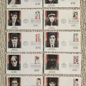 HIRSCHFELD HAND SIGNED LOT OF 10 SILENT STARS FIRST DAY COVERS+JSA LETTER RARE