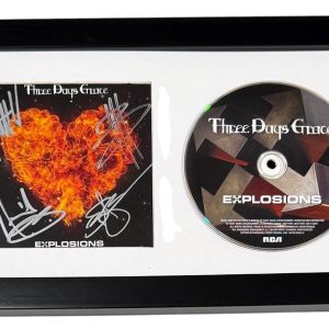Three Days Grace Signed Autograph Explosions CD Framed Display Full Band COA