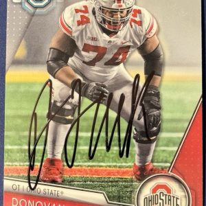 Donovan Jackson Signed Ohio State 2023 Bowman Chrome U Rookie Card BAS Beckett
