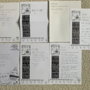 DAVE COVERLY LOT OF 7 SIGNED+HAND WRITTEN LETTERS+COA      SPEED BUMP CARTOONIST
