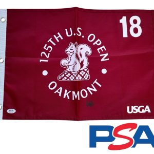Ludvig Aberg Signed 2025 125th US OPEN CHAMPIONSHIP Golf Flag OAKMONT AUTO PSA