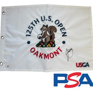 Xander Schauffele Signed 2025 125th US OPEN CHAMPIONSHIP Golf Flag OAKMONT PSA
