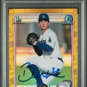 2020 Bowman Chrome Draft Bobby Miller Gold Refractor Auto /50 PSA MINT 9/GEM 10