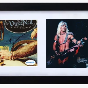 Vince Neil Signed Autograph Tattoos & Tequila CD Cover Framed Motley Crue ACOA