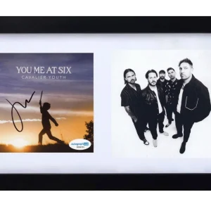 You Me At Six Josh Franceschi Signed Cavalier Youth CD Cover Framed ACOA COA