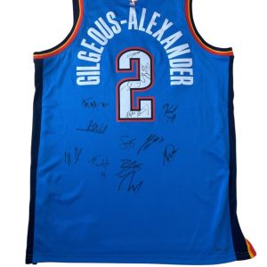 2025 OKC Thunder Signed NBA Finals Authentic Team Jersey 14 AUTOS SHAI JDUB DORT