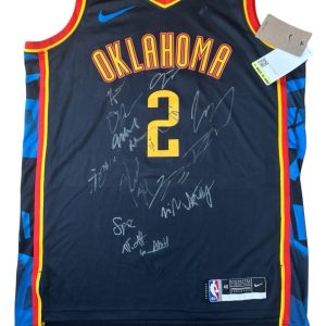 2024-2025 Oklahoma City Thunder Signed Team Jersey SHAI JDUB DORT NBA FINALS PSA