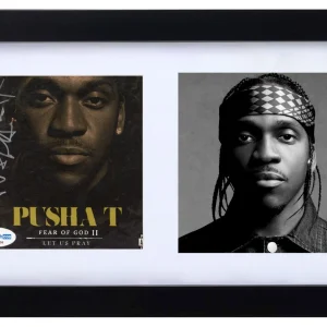 Pusha T Signed Autograph Fear of God II: Let Us Pray CD Cover Framed Rapper ACOA