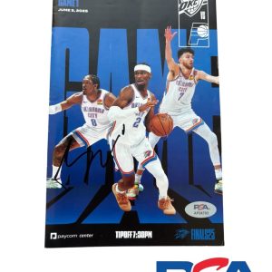 Shai Gilgeous-Alexander Signed 2025 NBA FINALS Debut Game 1 Program PSA AUTO OKC
