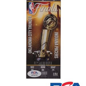 Shai Gilgeous-Alexander Signed 2025 NBA FINALS Ticket Stub Acrylic PSA AUTO MVP