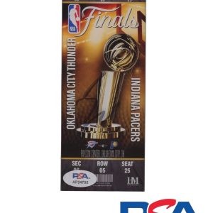 Shai Gilgeous-Alexander Signed 2025 NBA FINALS Ticket Stub Acrylic PSA AUTO MVP