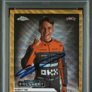 2023 Topps Chrome F1 #195 Oscar Piastri Gold Wave Rookie /50 PSA GEM MT 10 AUTO
