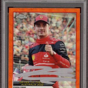 2023 Topps Chrome F1 #168 Charles Leclerc Orange Wave Refractor /25 PSA AUTO