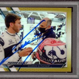 2021 Topps Chrome F1 #36 Pierre Gasly Signed Gold Refractor Card /50 PSA AUTO