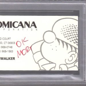 MORT WALKER HAND SIGNED BUSINESS CARD PSA SLABBED BEETLE BAILEY