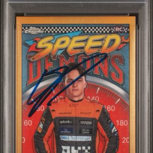2023 Topps Chrome F1 Oscar Piastri Speed Demons Gold Auto /50 PSA MINT 9/10 RC