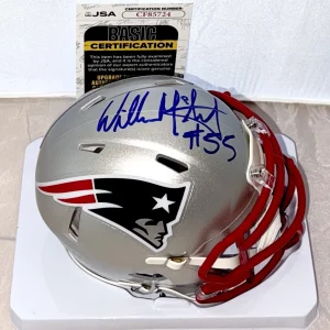 Willie McGinest signed New England Patriots mini helmet autographed JSA
