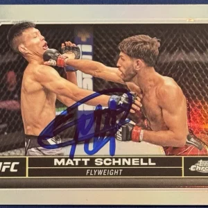 Matt Schnell Signed 2024 Topps Chrome Refractor UFC Base Card BAS Beckett COA