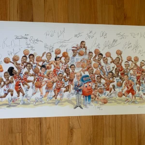 SYRACUSE BASKETBALL LEGENDS HAND SIGNED PRINT   29 SIGS  MELO PEARL BOEHEIM  JSA