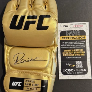Alexandre Pantoja Signed Autographed Gold UFC Fight Glove JSA COA The Cannibal