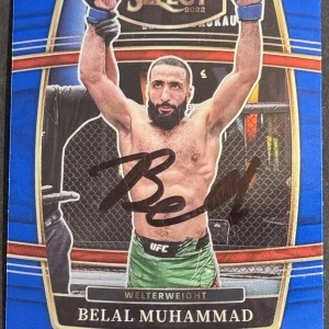 Belal Muhammad Signed 2022 Panini Select Blue UFC Card BAS Beckett COA