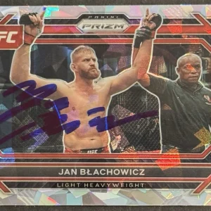 Jan Blachowicz Signed 2023 Panini Prizm Cracked Ice Base UFC Card BAS Beckett