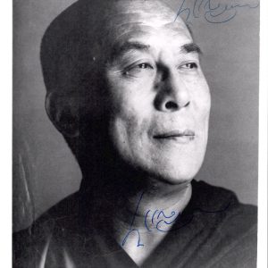 DALAI LAMA HAND SIGNED 8x10 PHOTO          SIGNED TWICE         JSA LETTER