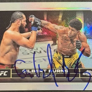 Gilbert Burns Signed 2024 Topps Chrome Refractor UFC Base Card BAS Beckett COA
