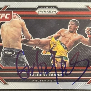 Gilbert Burns Signed 2023 Panini Prizm UFC Base Card BAS Beckett COA